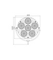 6 head LED SpaceLight Stage Light - dimensions